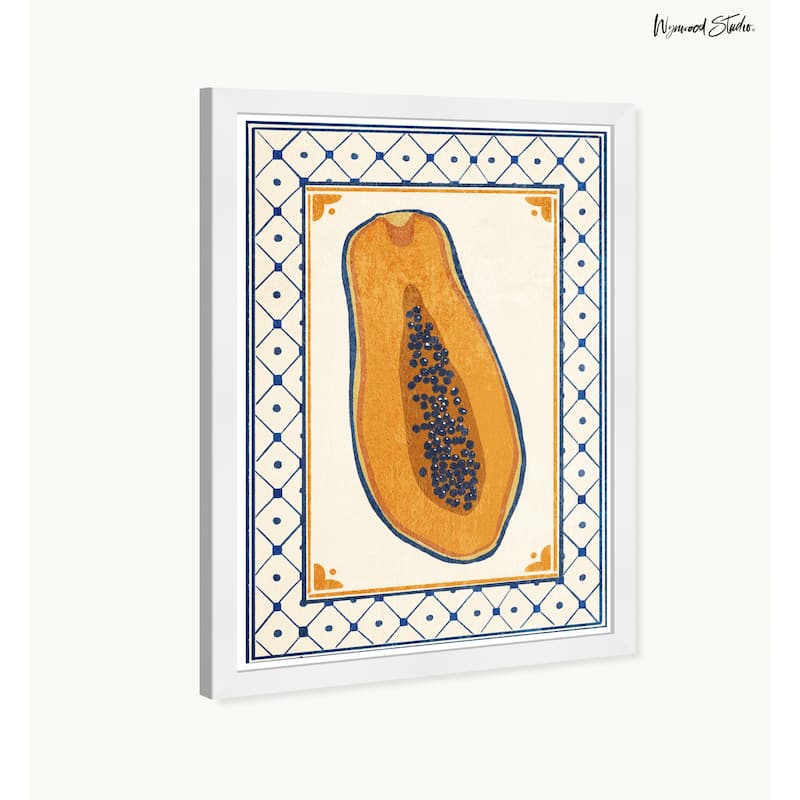 Wynwood Studio Tropical Papaya Framed Tropical Chinoiserie Art Prints