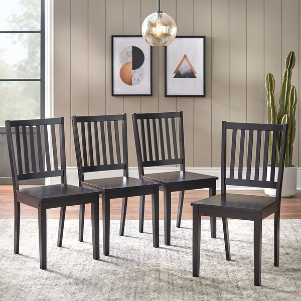 Black slat sales back dining chairs