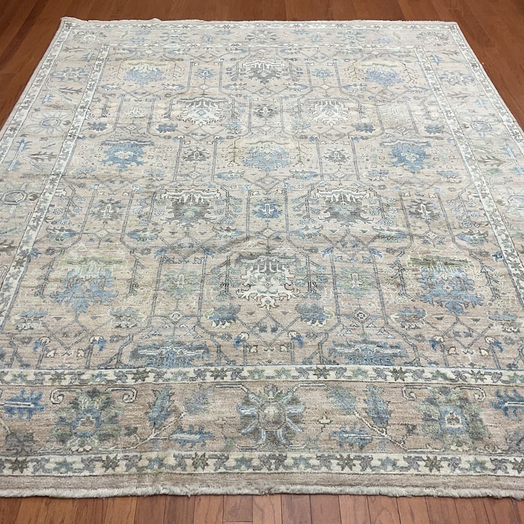 HERAT ORIENTAL Handmade Vegetable Dyed Oushak Wool Rug - 8'4" x 10'