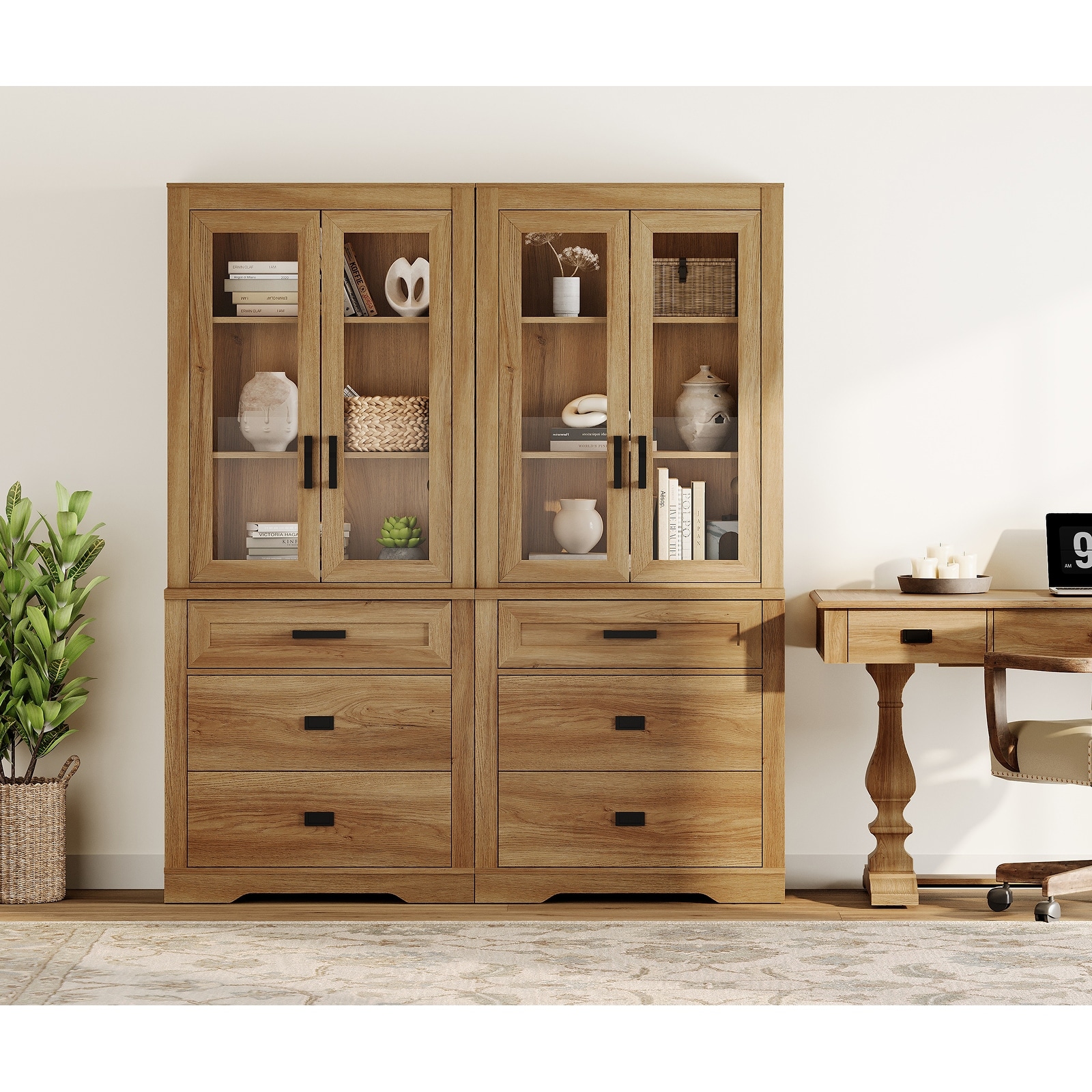 3 Tier Bookcase with Drawer,73.3" Tall Floor Standing Bookshelf