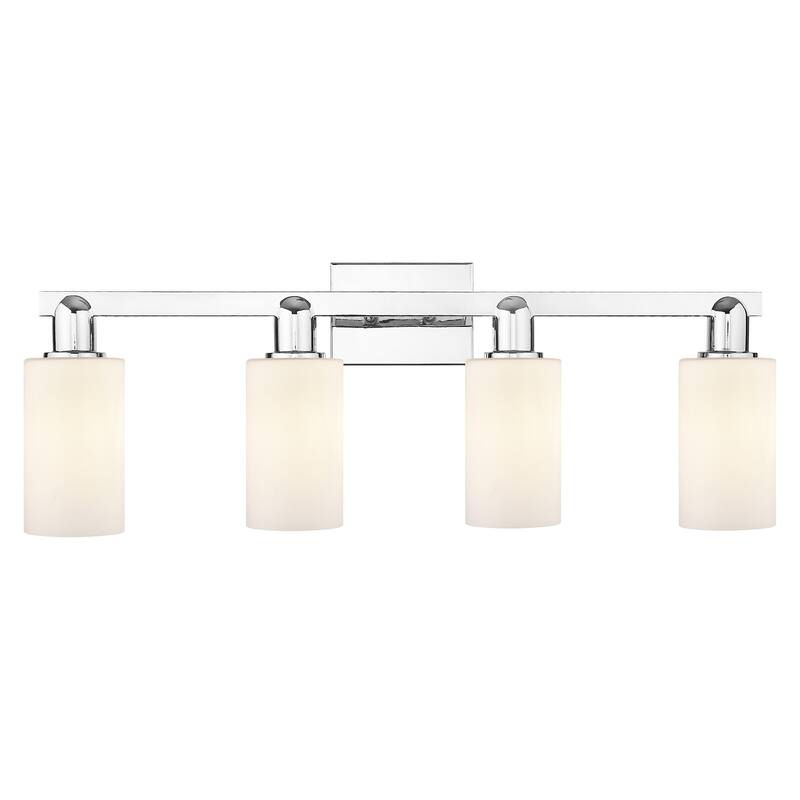 Innovations Lighting 716-4W-11-31 Clymer Vanity Clymer 4 Light 31" - Polished Chrome / Matte White