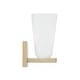 preview thumbnail 5 of 3, 4.75" W x 9" H 1-Light Sconce in Matte Brass with Faux Alabaster Glass - 4.75"W x 9.5"H x 6"E