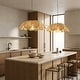 preview thumbnail 4 of 11, Boho Rattan Flower Pendant Light Coastal Hanging Fixture Light - 20" Wide