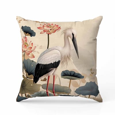 Lotus Pond Faux Suede Reversible Throw Pillow Green and Red