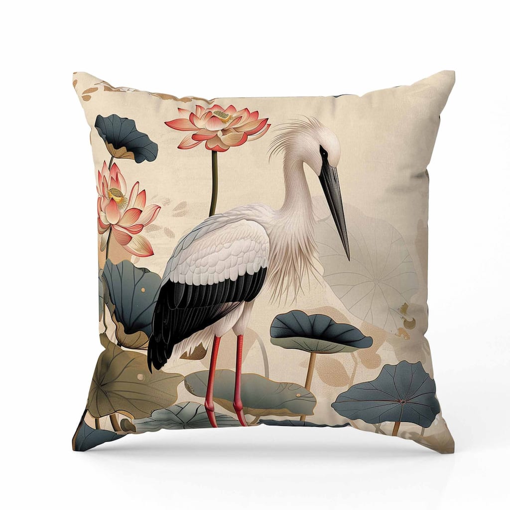 Lotus Pond Faux Suede Reversible Throw Pillow Green and Red