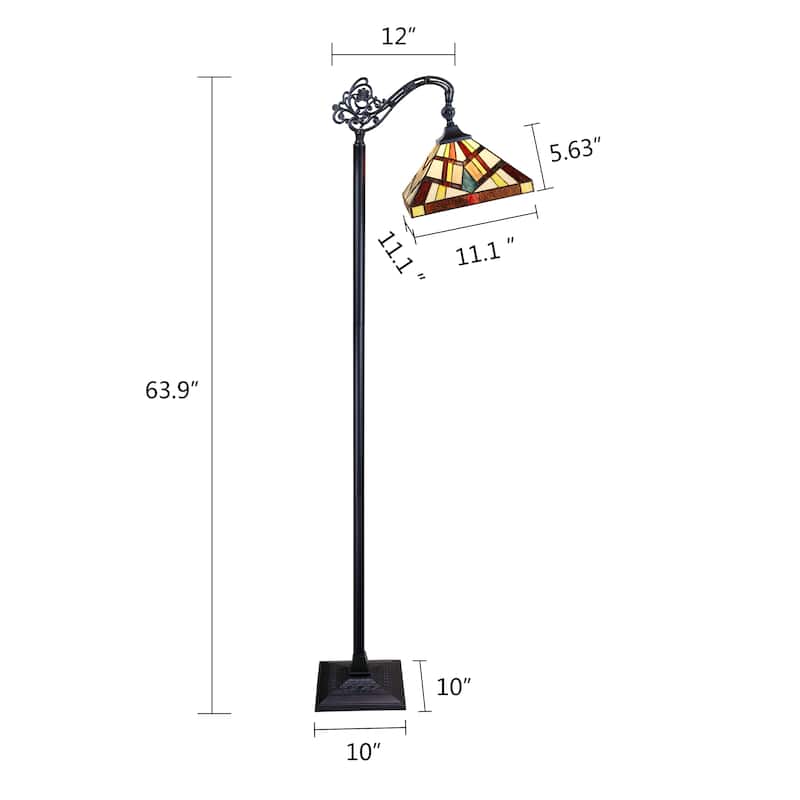 Tiffany-Style Mission Design Blackish Bronze Floor Lamp