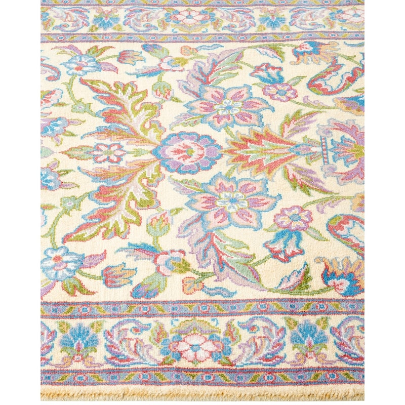 Overton Hand Knotted Wool Traditional Oriental Ivory Runner