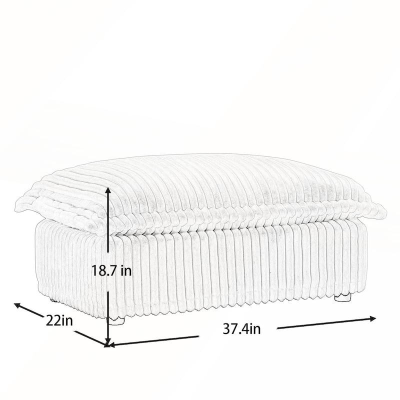 Ottoman with Removable Covers and Sturdy Construction for Modern Living
