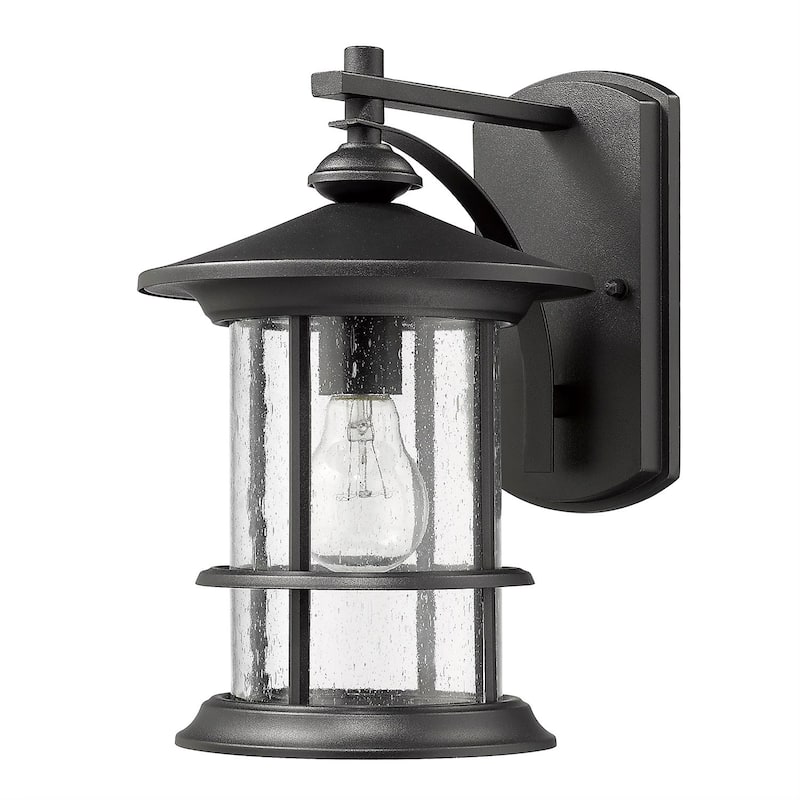 Belle 1 Light Transitional Outdoor Wall Lantern - Large - Matte Black