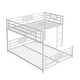 preview thumbnail 7 of 12, Contemporary Design Metal Bunk Bed with Ladder and Guardrails, Twin over Full Size, White