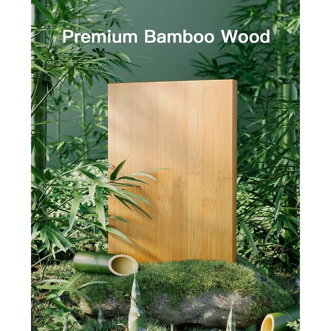 Bamboo Stackable End Tables, Set of 2 - 11.6"D x 16.5"W x 16.9"H