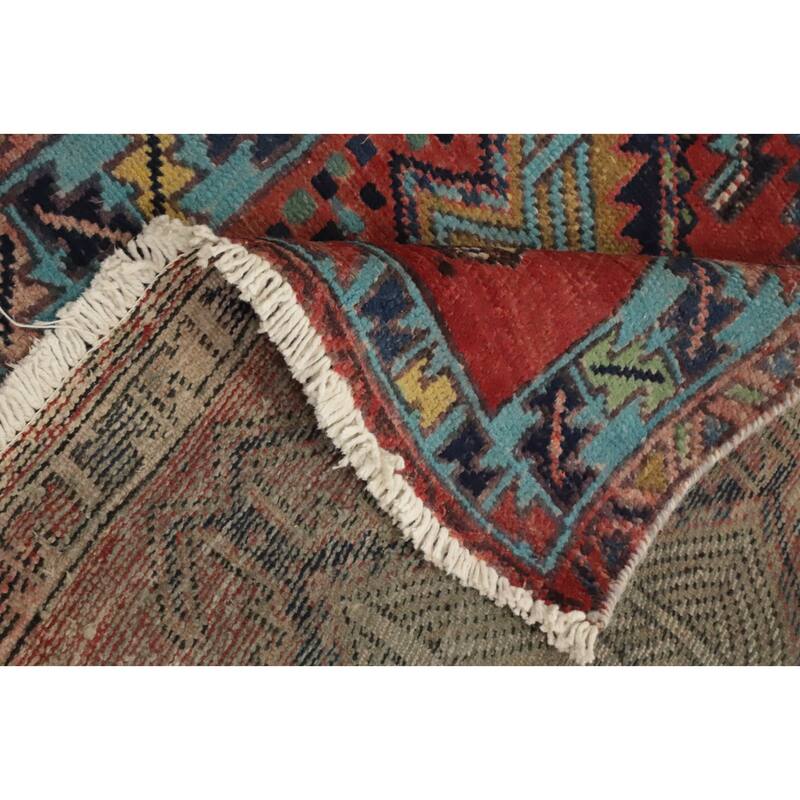 Hand Knotted Oriental 100% Wool Carpet Traditional Tribal Oranges & Rust Ardebil Runner Rug - 9' 5'' X 3' 1''