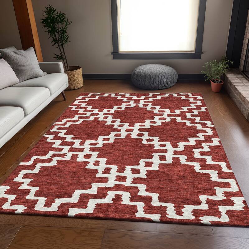 Premium Washable Super Soft Geo Trellis Mayfield Rug