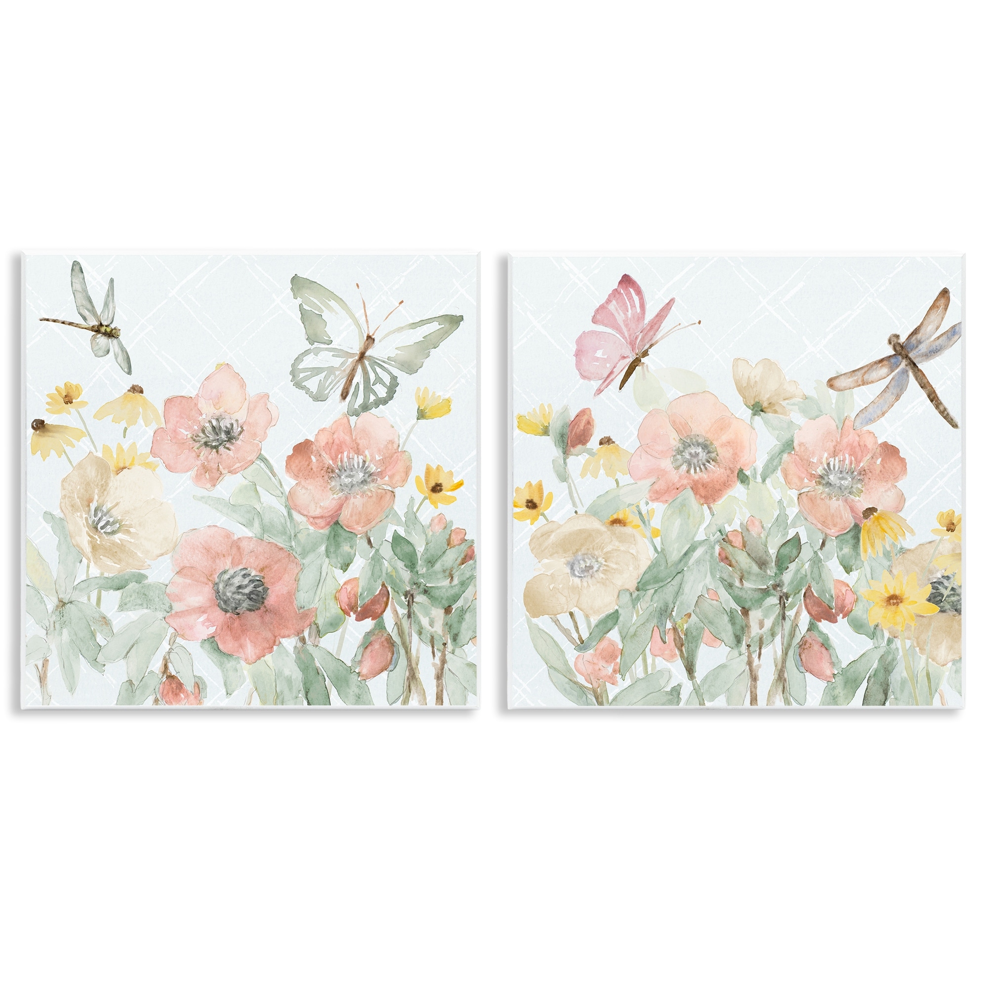 Stupell Delicate Garden Joy Wall Plaque Design By Lanie Loreth (Set of 2)