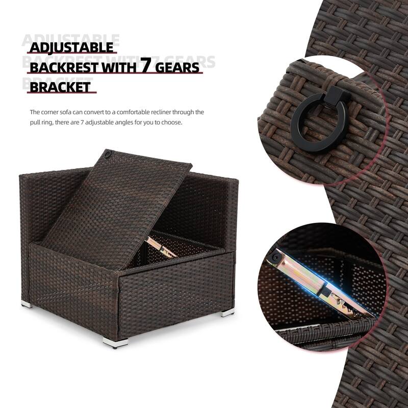 12-Person Patio Conversation Set with Fire Pit Table, All-Weather Wicker Outdoor Furniture