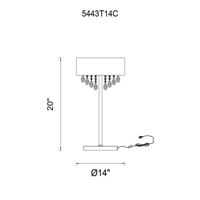 Dash 3 Light 14in Table Lamp with Black Shade