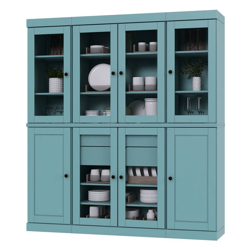Palace Imports 100% Solid Wood Pantry Cabinet, 2 Drawers, Adjustable Shelves, 65" Wide, 71.5" Tall - 65" x 71.5"