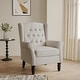preview thumbnail 1 of 76, Button-Tufted Accent Chair Wingback Armchair - 38"H Beige
