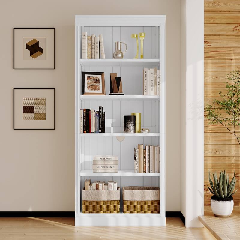 5-Tier Home Decor Bookshelves with Adjustable Storage Shelves