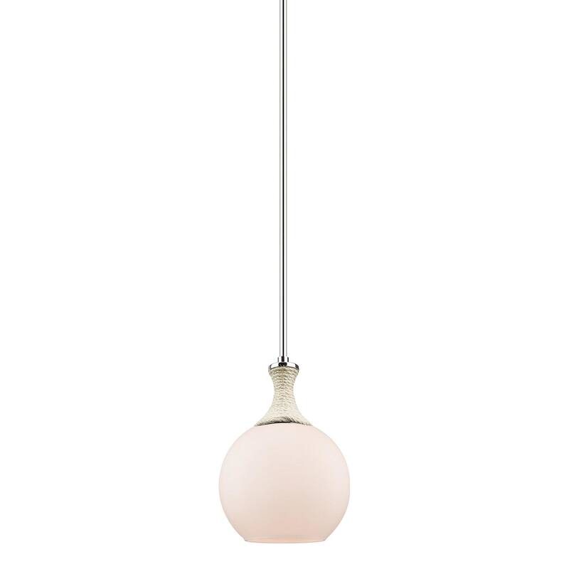 Innovations Lighting 415-1SR-12-8 Astor Pendant Astor 8" Wide Mini - Polished Nickel / Matte White