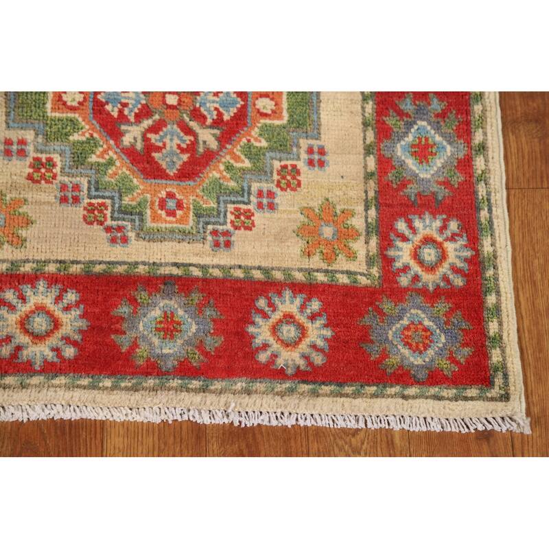 Geometric Kazak Oriental Foyer Rug Handmade Wool Carpet - 2'0"x 3'0"