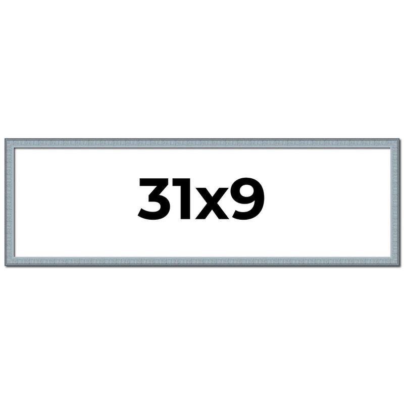 31x9 Frame Rustic Sky Blue Solid Wood Picture Frame | 0.75 Inch