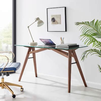 Steadfast Glass-Top Glass Top Office Desk