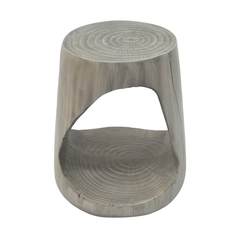 Hollow Round Table-Shape Side Table,Wood-Like Texture