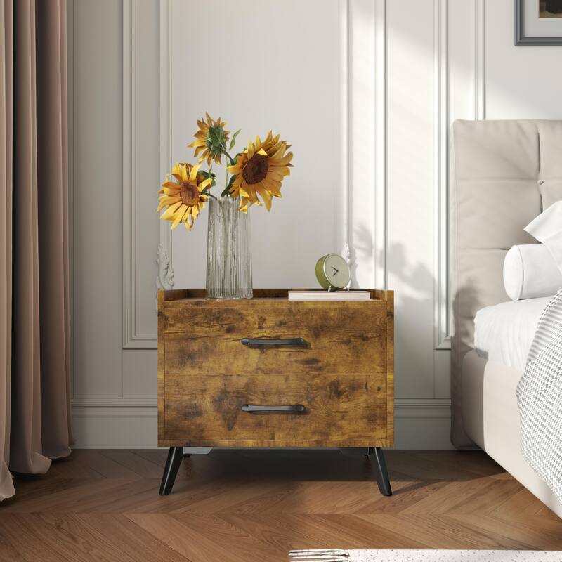 Edge Protection Design 2-Drawer Nightstand