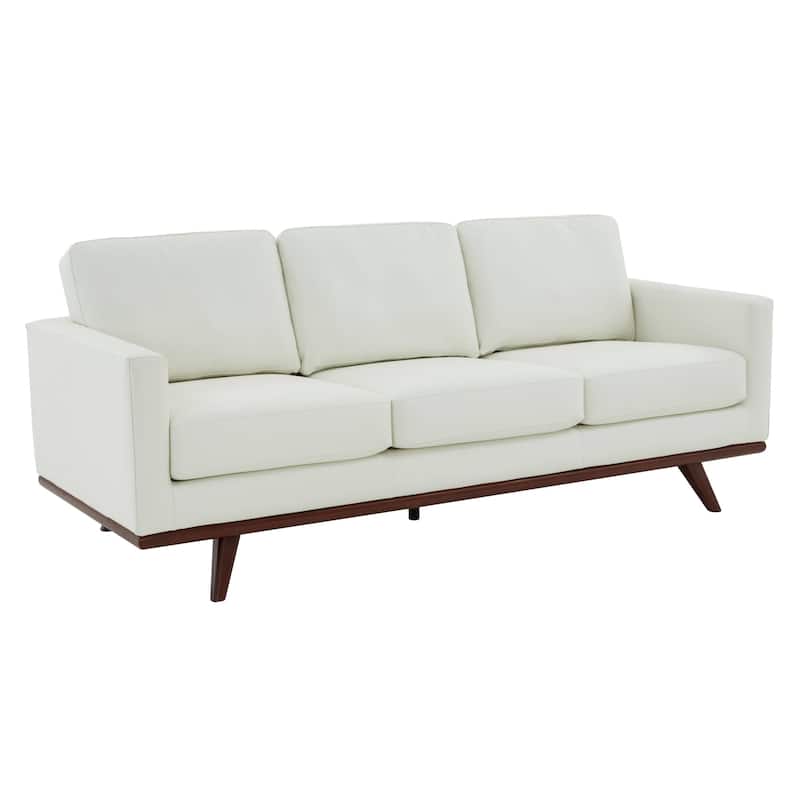 Chester Modern 3 Seater Sofa Couch in Leather or Mesh Upholstery With Birch Wood Base for Living Room Bedroom and Office - 83"