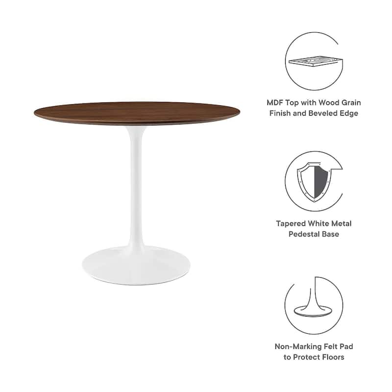 Round Walnut Dining Table
