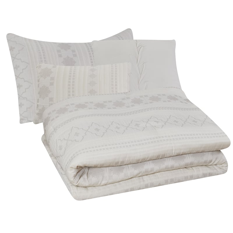 Modern Threads Marcy 5-Piece Jacquard Comforter Set with Shams and Decorative Pillows