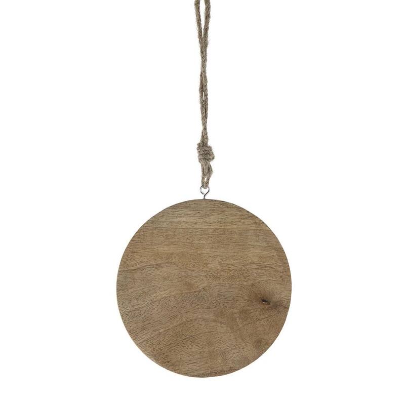 6" x 6" Wooden Hanging Circle With Snowflake Cut, Decorative Hanging Christmas Tree Ornaments for Holiday, Set of 12
