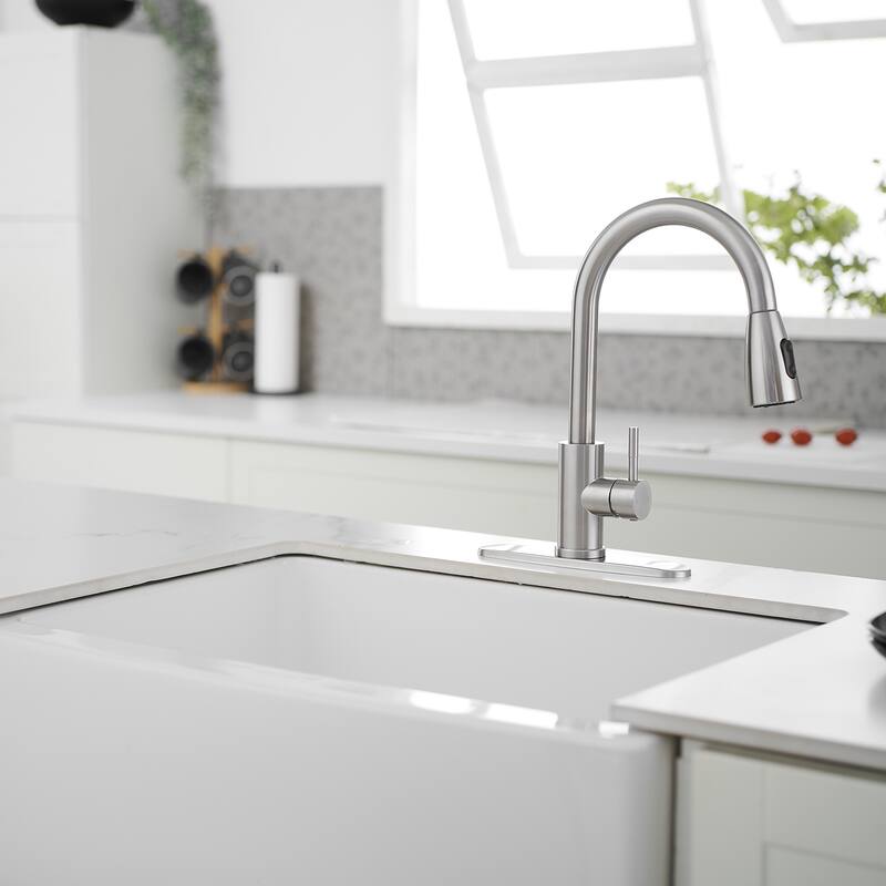 WIZ Pull Down Sprayer Commercial Kitchen Sink Faucets