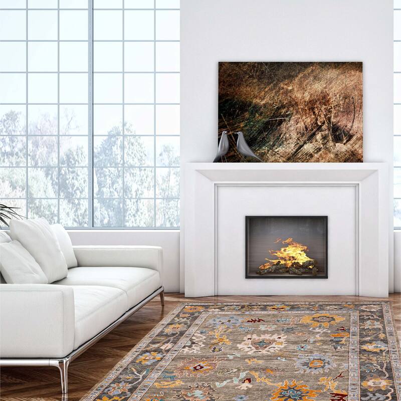 ECARPETGALLERY Hand-knotted Modern Oushak Sage Wool Rug - 9'1 x 12'0