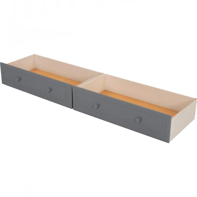 Full over Full Bunk Bed with Drawers, Convertible Beds