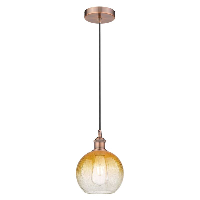 Innovations Lighting Endless Possibilities Edison - Brookhaven Globe - 1 Light 8" Cord Hung Mini Pendant - Antique Copper/Amber