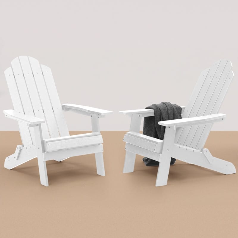 WINSOON All Weather HIPS Outdoor Folding Adirondack Chairs Outdoor Garden Patio Chairs set of 2