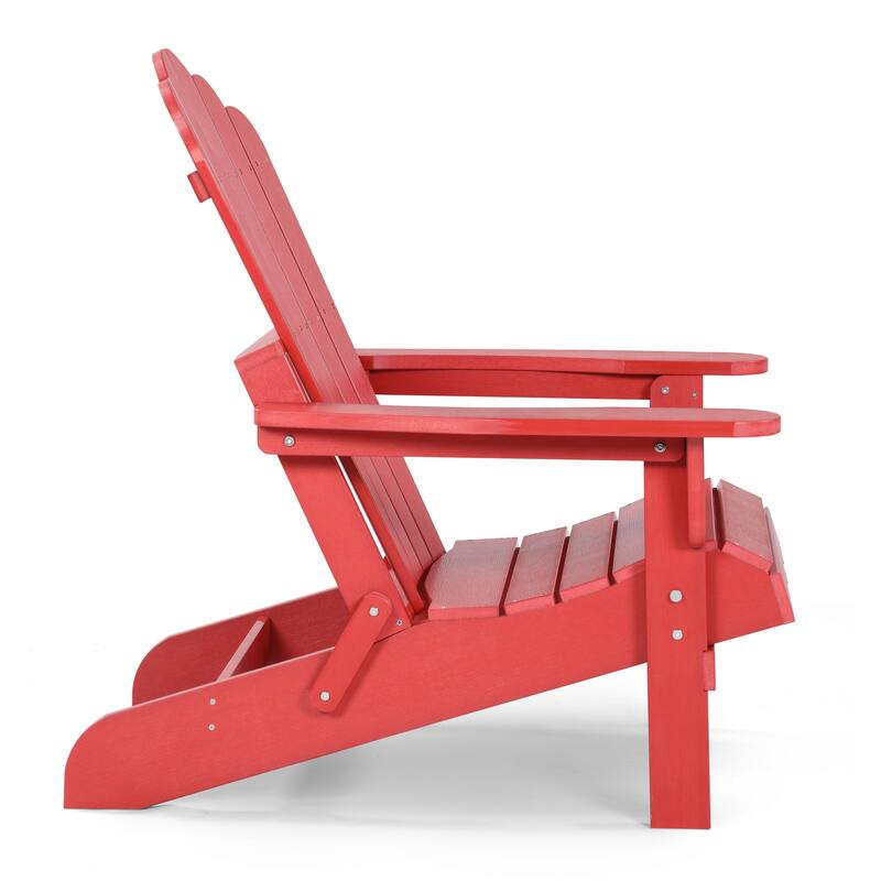 Haven Folding Poly Resin Plastic Adirondack Chair