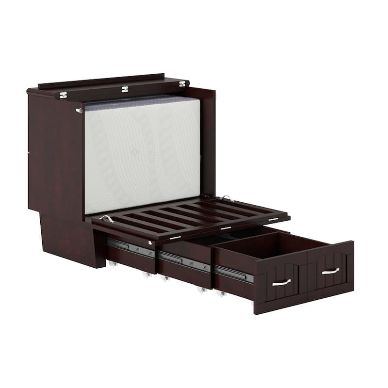 Sydney Twin Murphy Bed Chest with 6 inch Mattress