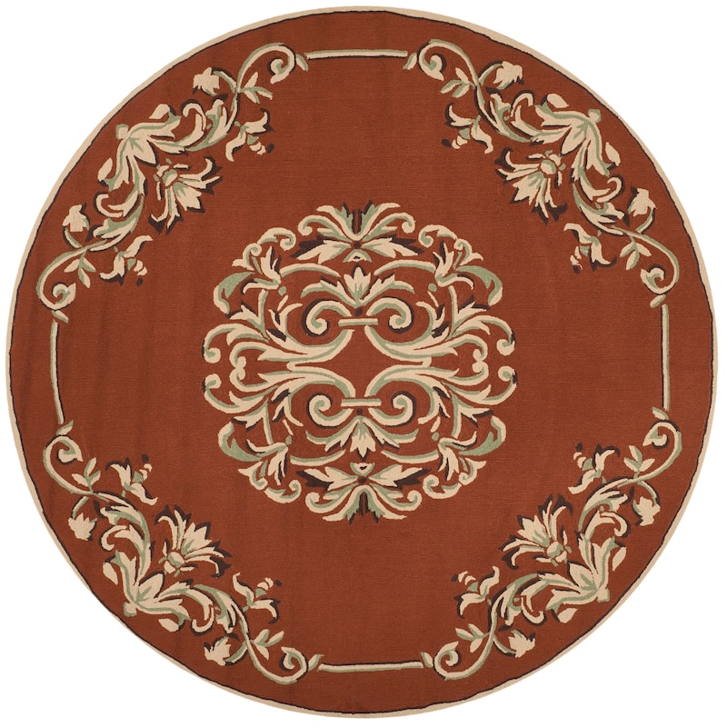 SAFAVIEH Handmade Easy Care Janene Oriental Rug - 8' Round - Rust/Multi - Round