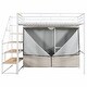 preview thumbnail 29 of 36, Metal Loft Bed with Wardrobe and Storage Shelves