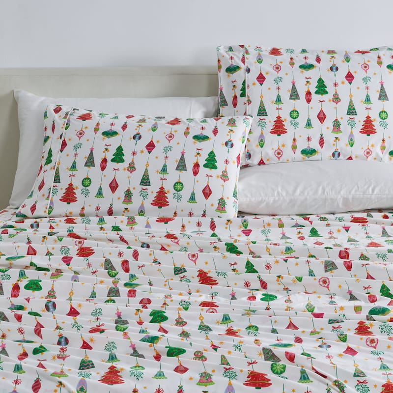 Linery & Co. Ultra-Soft Brushed Holiday-Printed Microfiber Sheet Set