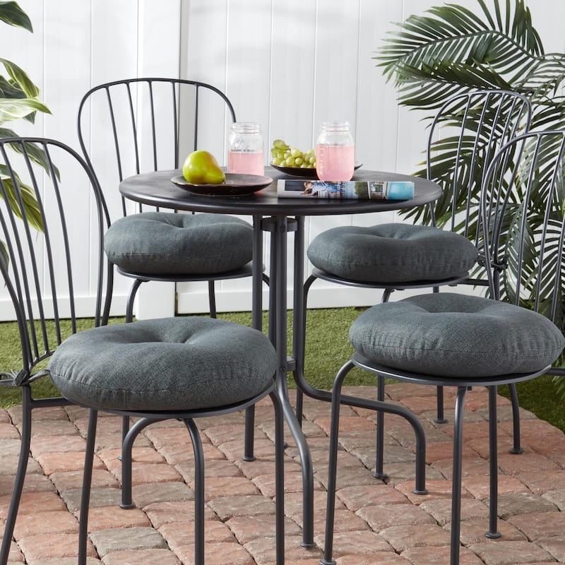 Outdoor15-inch Round Bistro Chair Cushion (Set of 4)