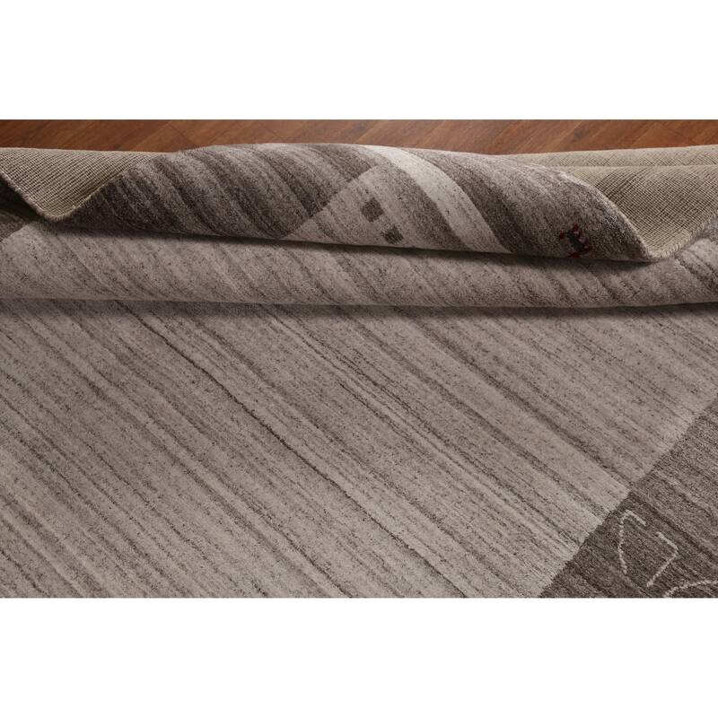 Tribal Beige Gabbeh Indian Area Rug Handmade Oriental Wool Carpet - 5'5" x 7'7"