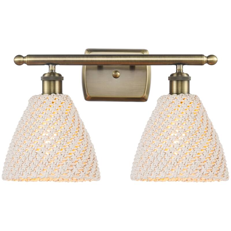 Innovations Lighting Endless Possibilities Ballston - Bristol Natural - 2 Light 18" Bath Vanity Light - Antique Brass