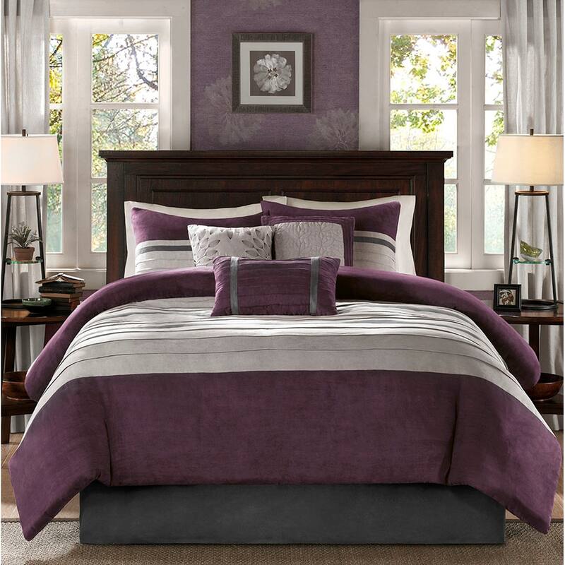 GDF Studio - Palmer 7-Piece Pieced Faux Suede Comforter Set