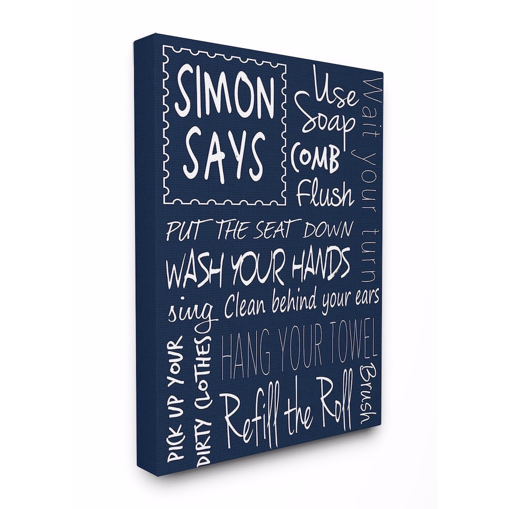 Stupell Simon Says Bath Rules Chalkboard Bathroom Wall Art
