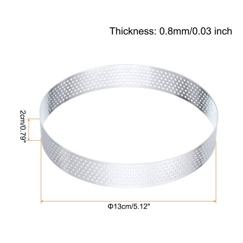 3Pcs Stainless Steel Cake Rings Round Perforated Baking Dessert Cake Ring - 5.1"