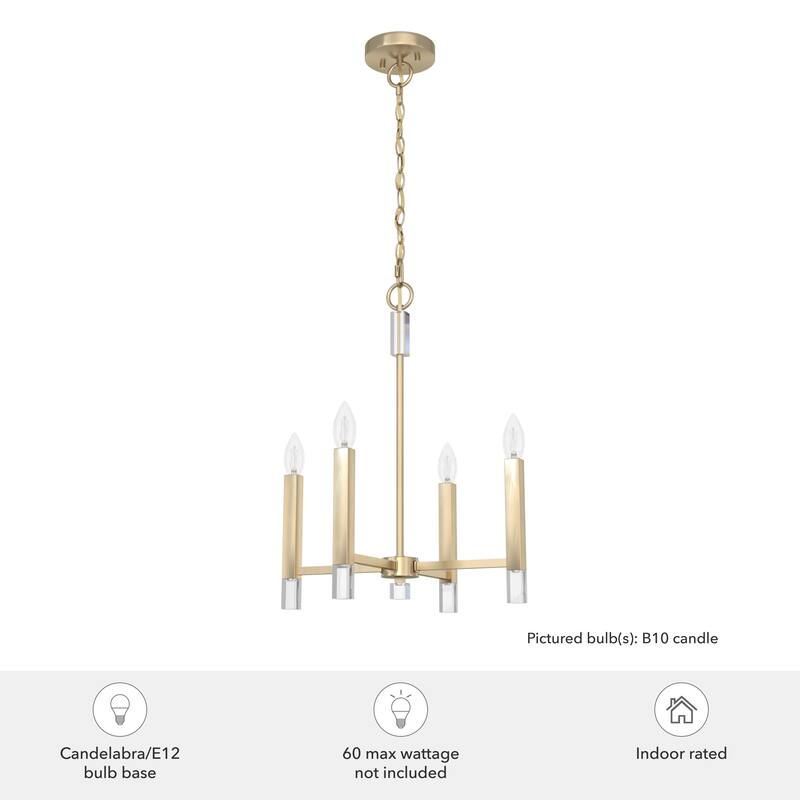 Hunter Sunjai 4-Light Pendant - Entry, Bedroom, Kitchen - Candle, Geometric, Glam, Contemporary